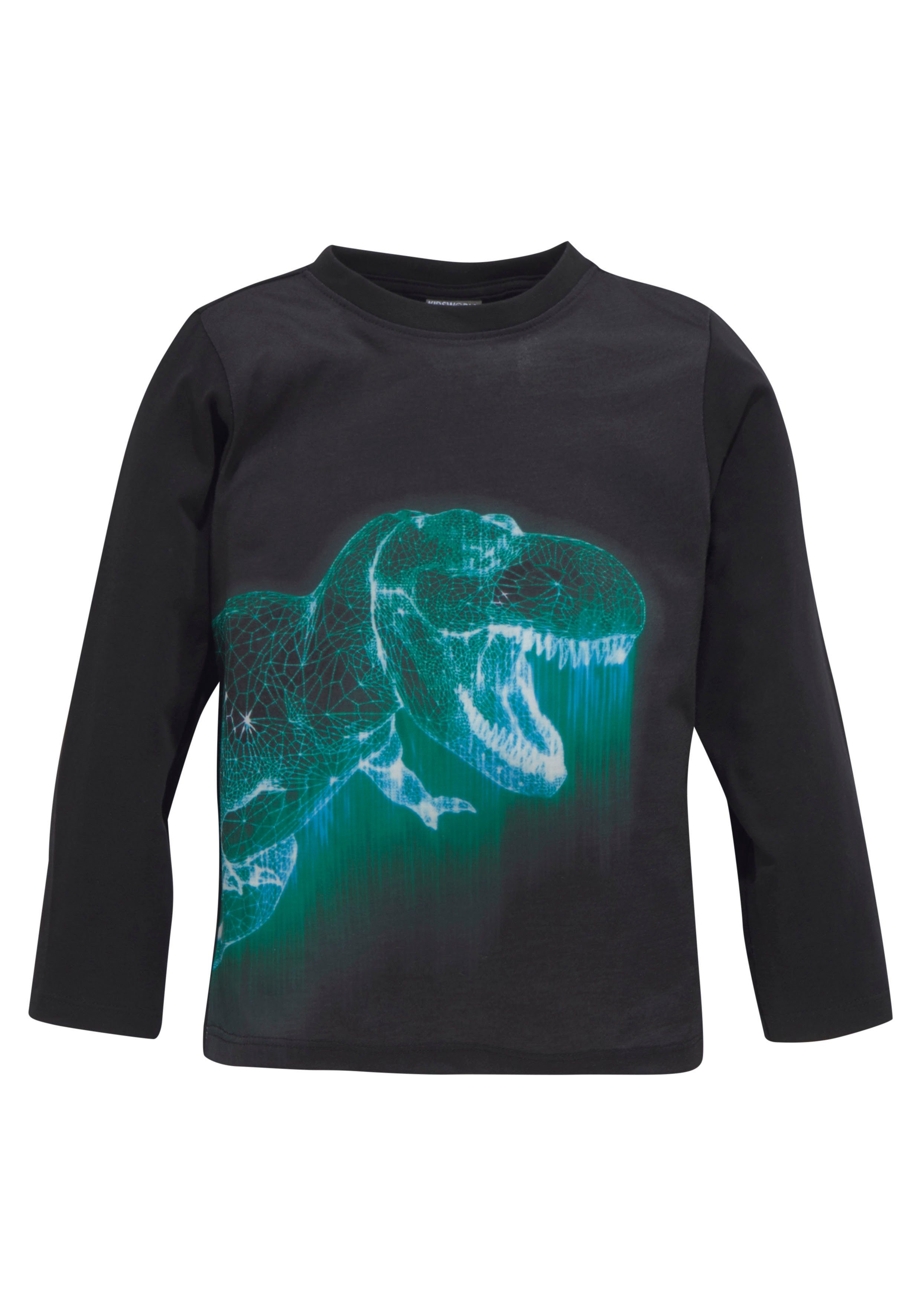 KIDSWORLD Langarmshirt GREEN DINO Fotodruck