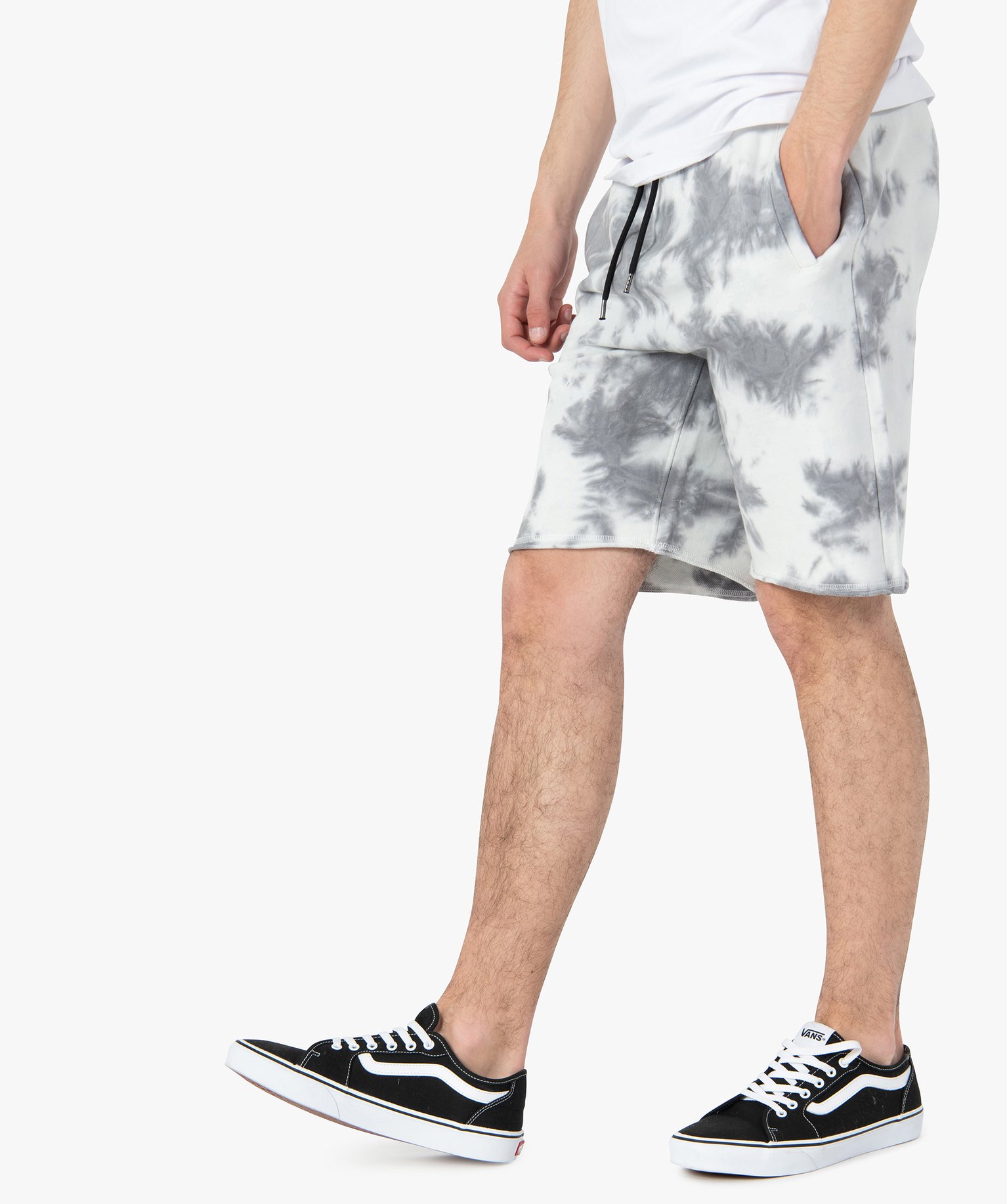 Bermuda homme en maille à motifs tie and dye gris | GEMO