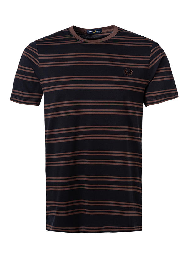 Fred Perry, T-Shirt, Baumwolle, schwarz-braun gestreift