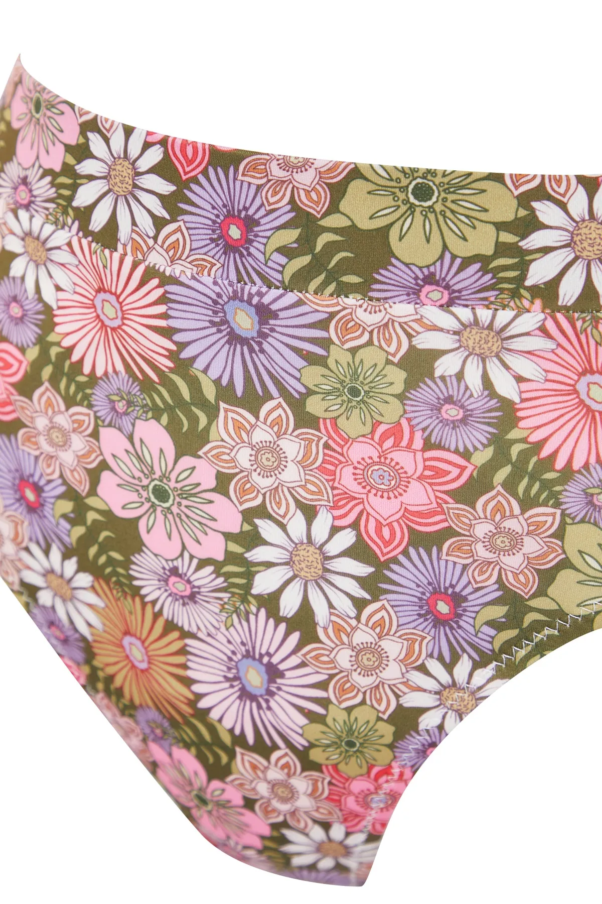 Trendyol Collection  Bikinihose mit Blumenmuster, hoher Taille und normalem Beinverlauf TBESS21BA0051