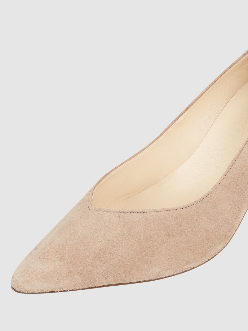 Pumps aus Veloursleder in taupe