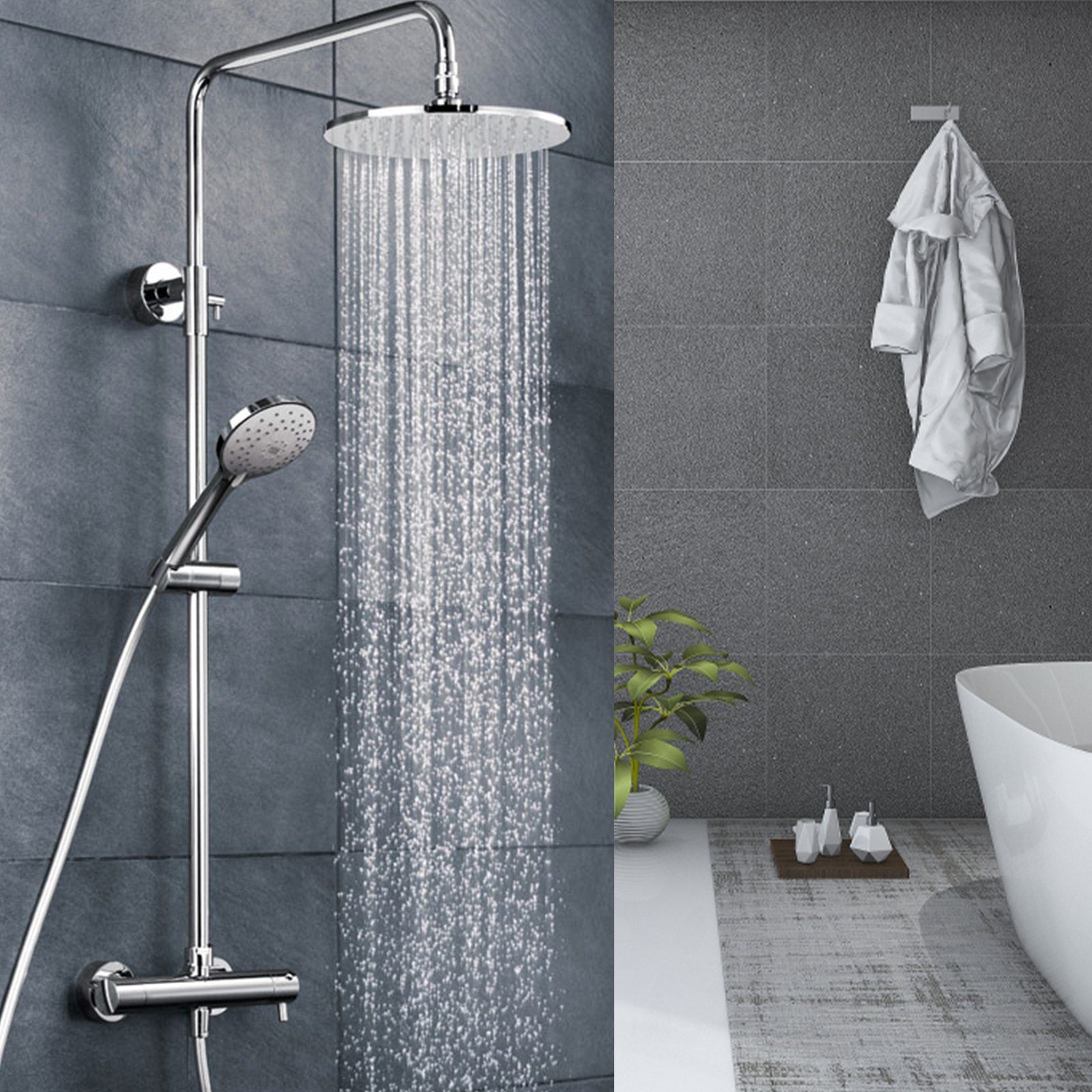 Gimisgu Kopfbrause Kopfbrause Regendusche Duschkopf Rostfrei Ultraslim 20/25/30 cm