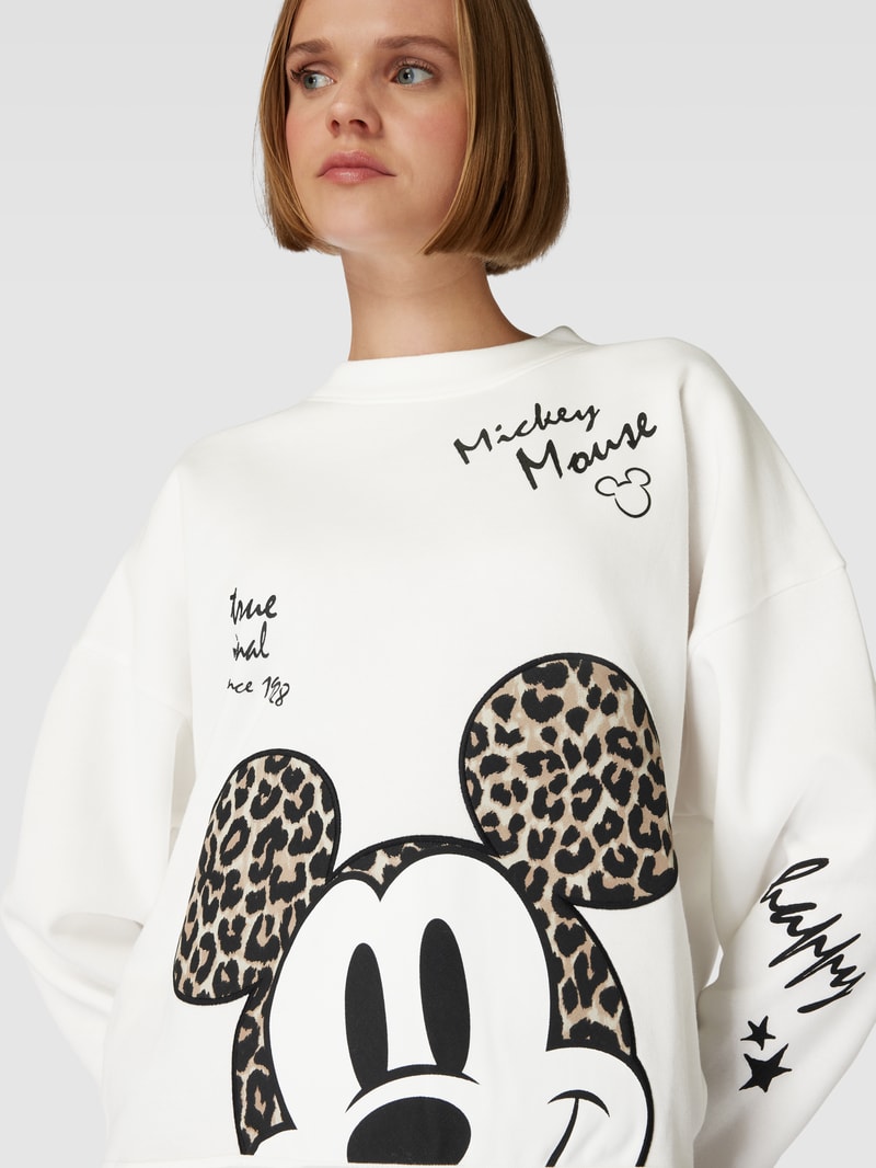 Sweatshirt mit Motiv-Print in offwhite