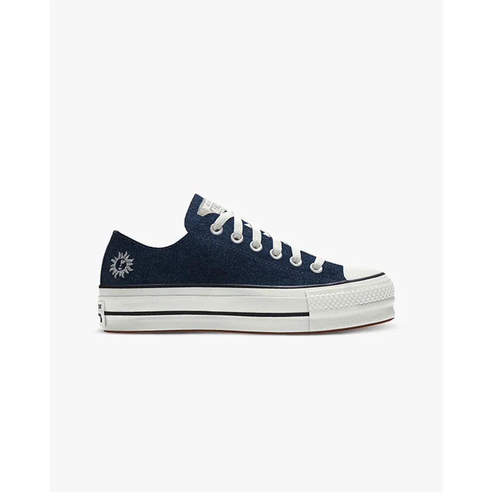 Converse Custom Chuck Taylor All Star Lift Platform Embroidery By You A03767CHO23_INDIGODENIM_SUN_G / schwarz