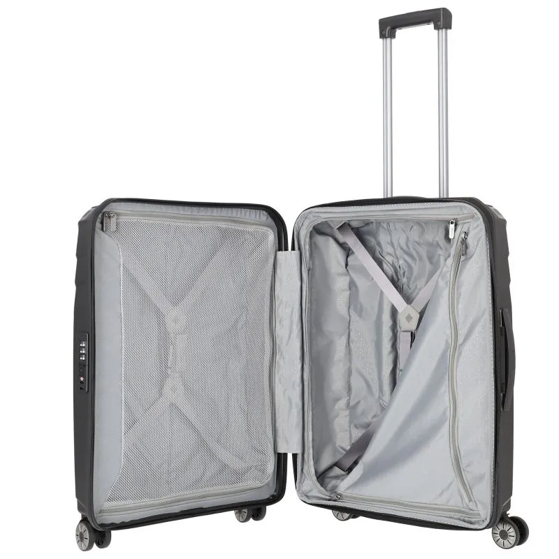 Travelite ELVAA Trolley M mit 4 Rollen (erweiterbar) - Schwarz