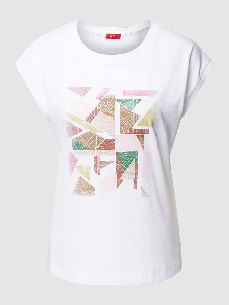 T-Shirt mit grafischem Muster in weiß