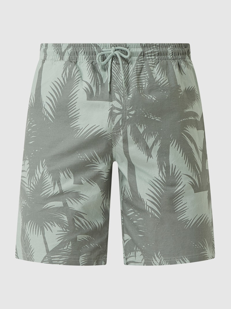 Shorts mit floralem Allover-Muster in lindgrün