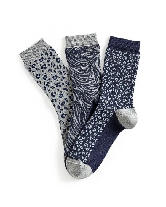 Lot de 3 paires de mi-chaussettes Thermolactyl et laine à motifs