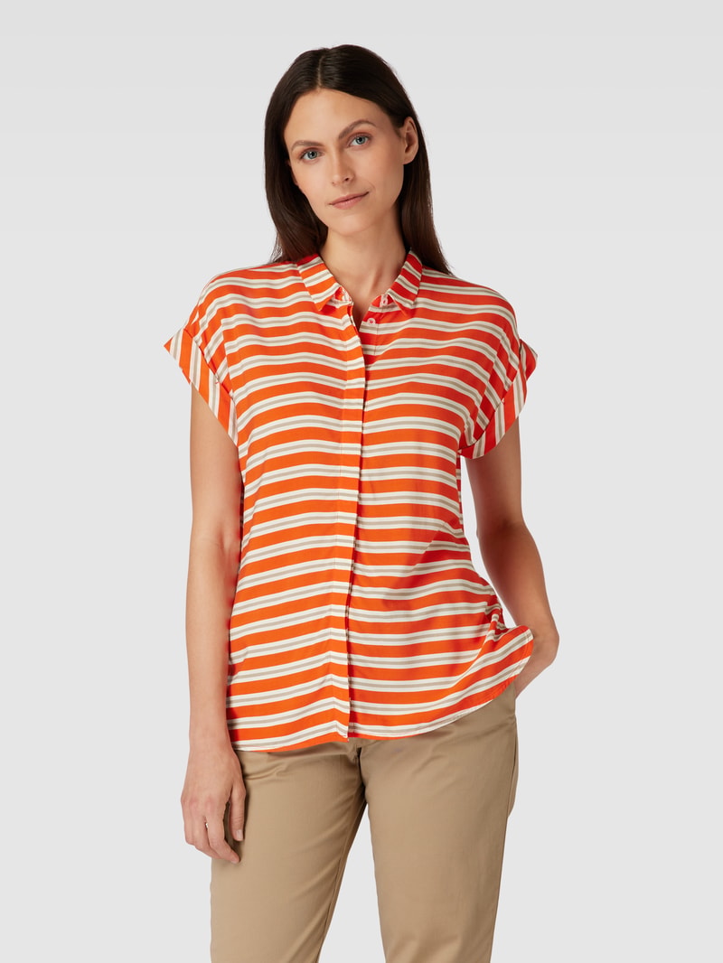 Hemdbluse mit Streifenmuster in dunkel orange