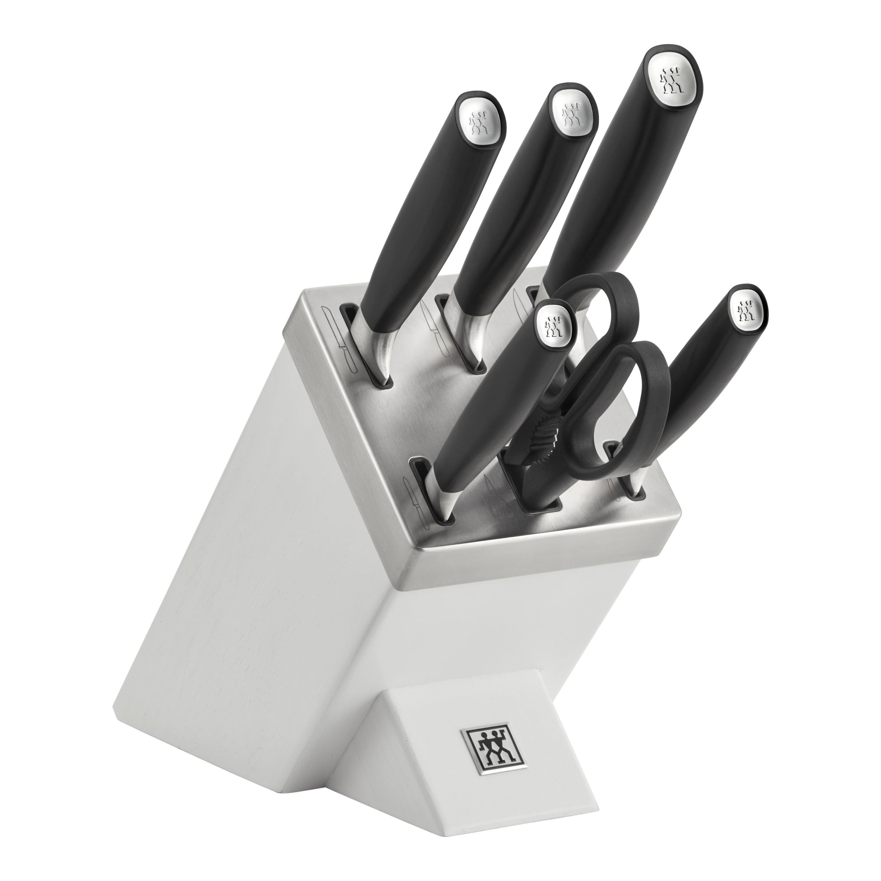 Messerblockset mit KiS Technologie 7-tlg, Weiß