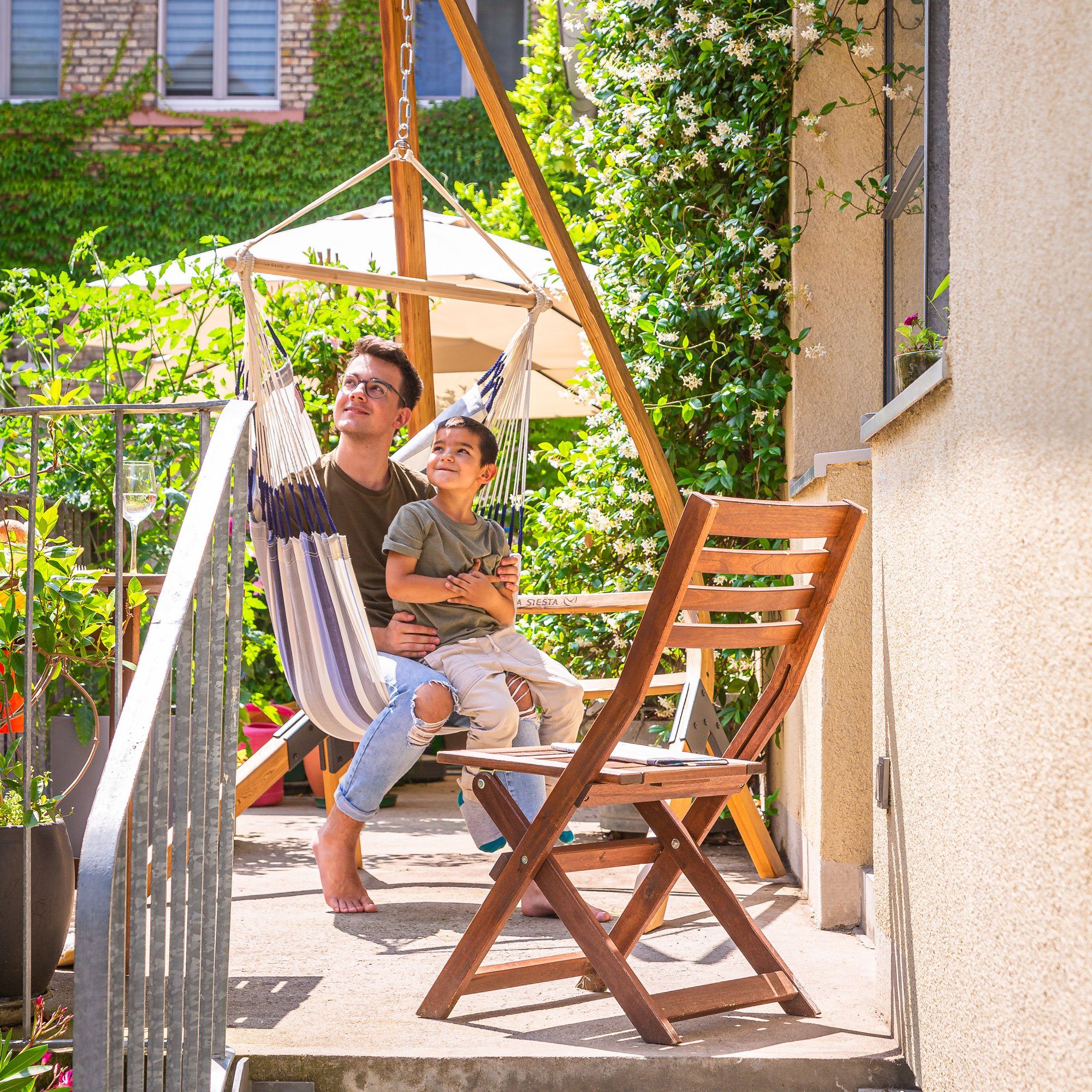 La Siesta Hängestuhl Hängestuhl Domingo Sea Salt - Wetterbeständiger Hängesessel Basic, Hochwertige Qualität