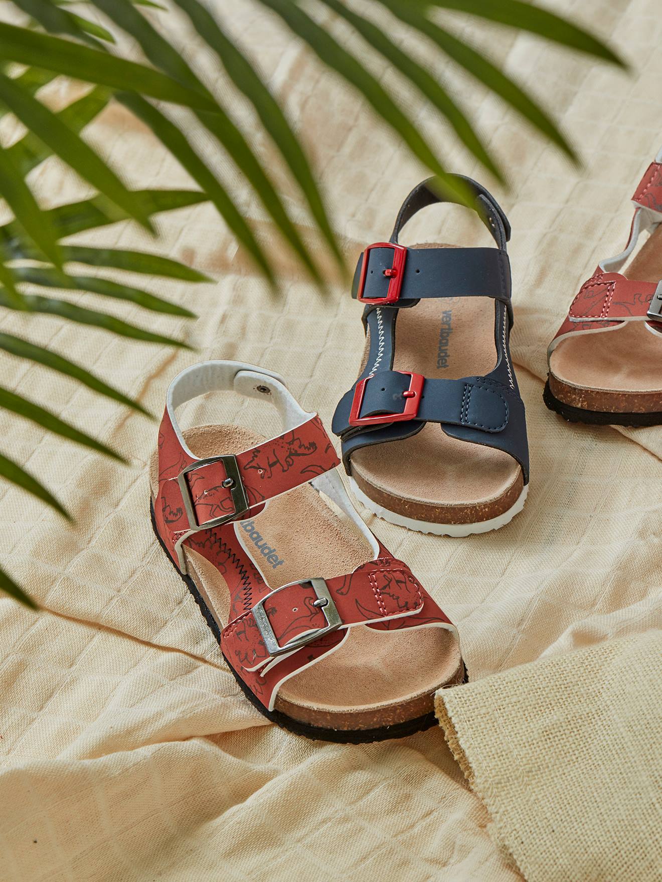 Vertbaudet Jungen Sandalen - braun bedruckt/dinos