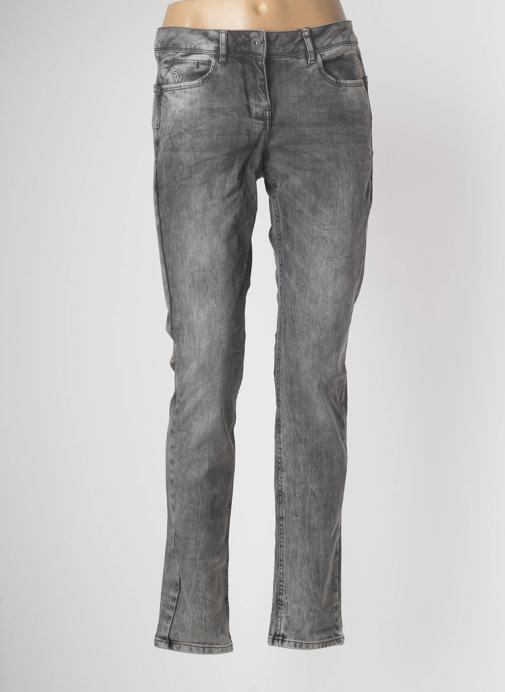Sandwich Jeans Skinny Femme couleur gris