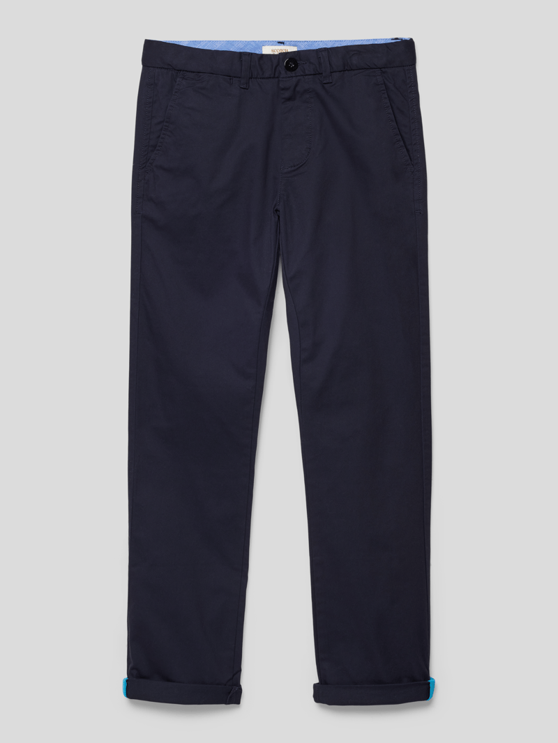 Regular Slim Fit Stoffhose mit Paspeltaschen am Gesäß in marineblau