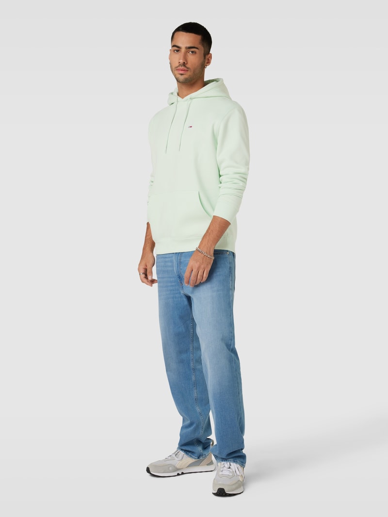 Hoodie mit Label-Stitching in mint