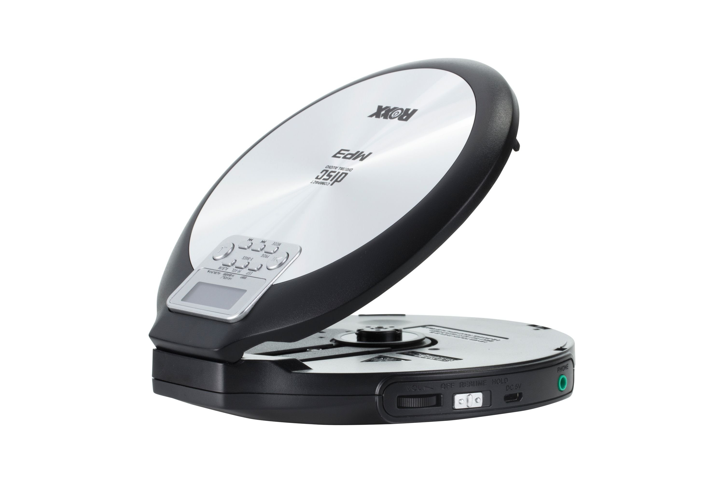 ROXX PCD 600 tragbarer CD-Player (MP3 Discman mit Anti-Shock, Resume-Funktion inkl Netzteil)
