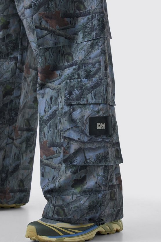 Plus Camouflage Cargo-Hose mit elastischem Bund