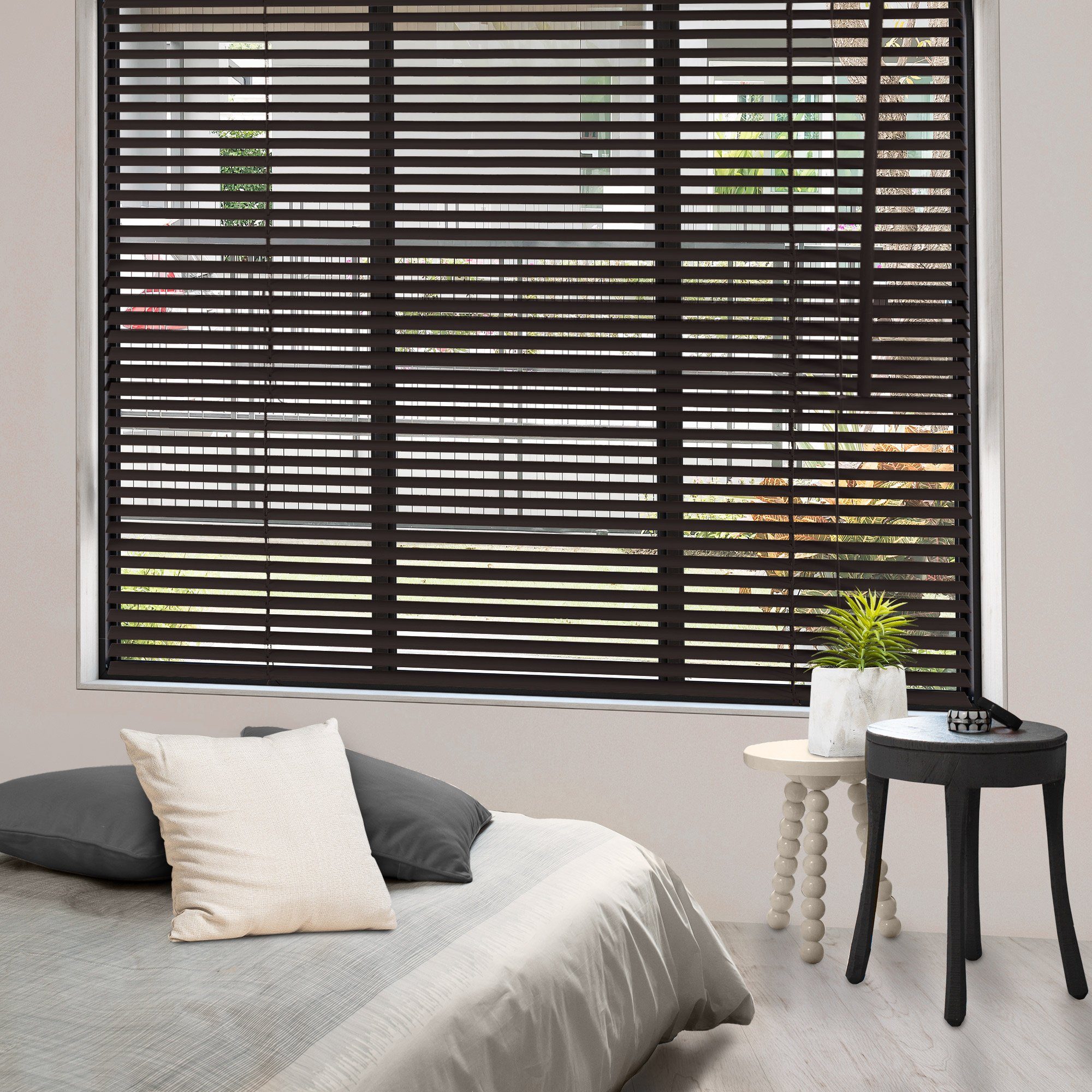 Jalousie SolDecor JH3, Sol Royal, Holzjalousie Dunkelbraun