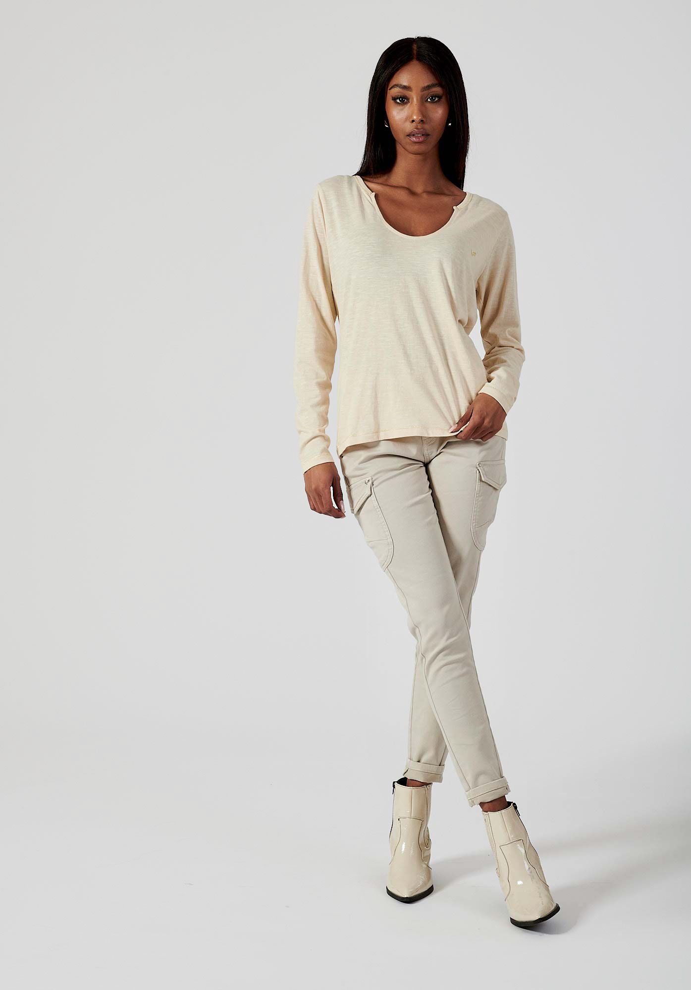 FLORO  T-shirt écru Femme 100% coton