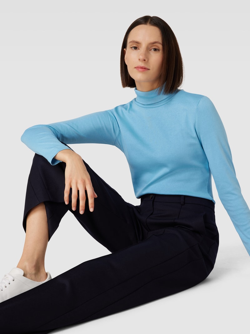 Longsleeve mit Rollkragen in hellblau
