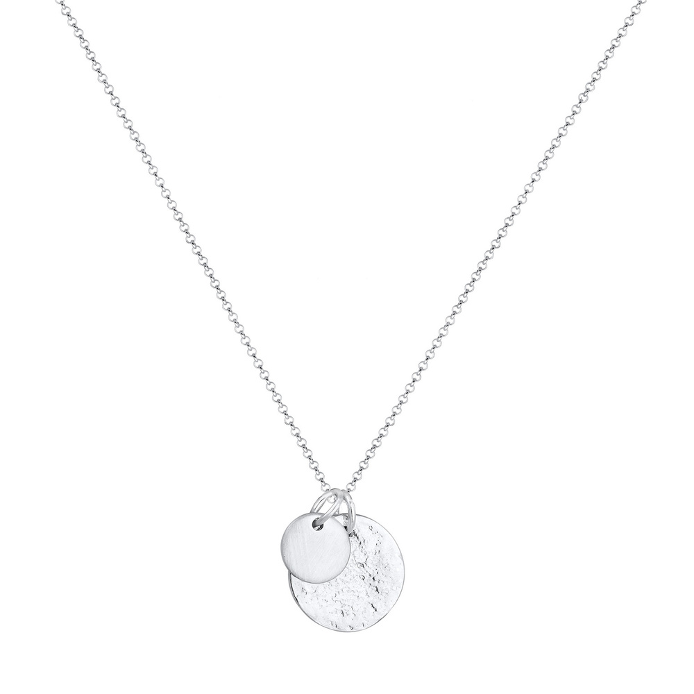 Elli Elli Collier Femmes Plaquette Géo Aspect Organique en Argent Sterling 925 Bijoux