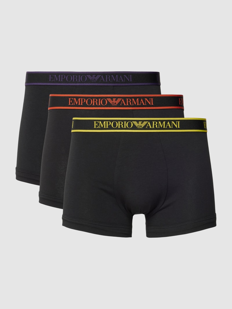 Trunks mit elastischem Logo-Bund im 3er-Pack in schwarz