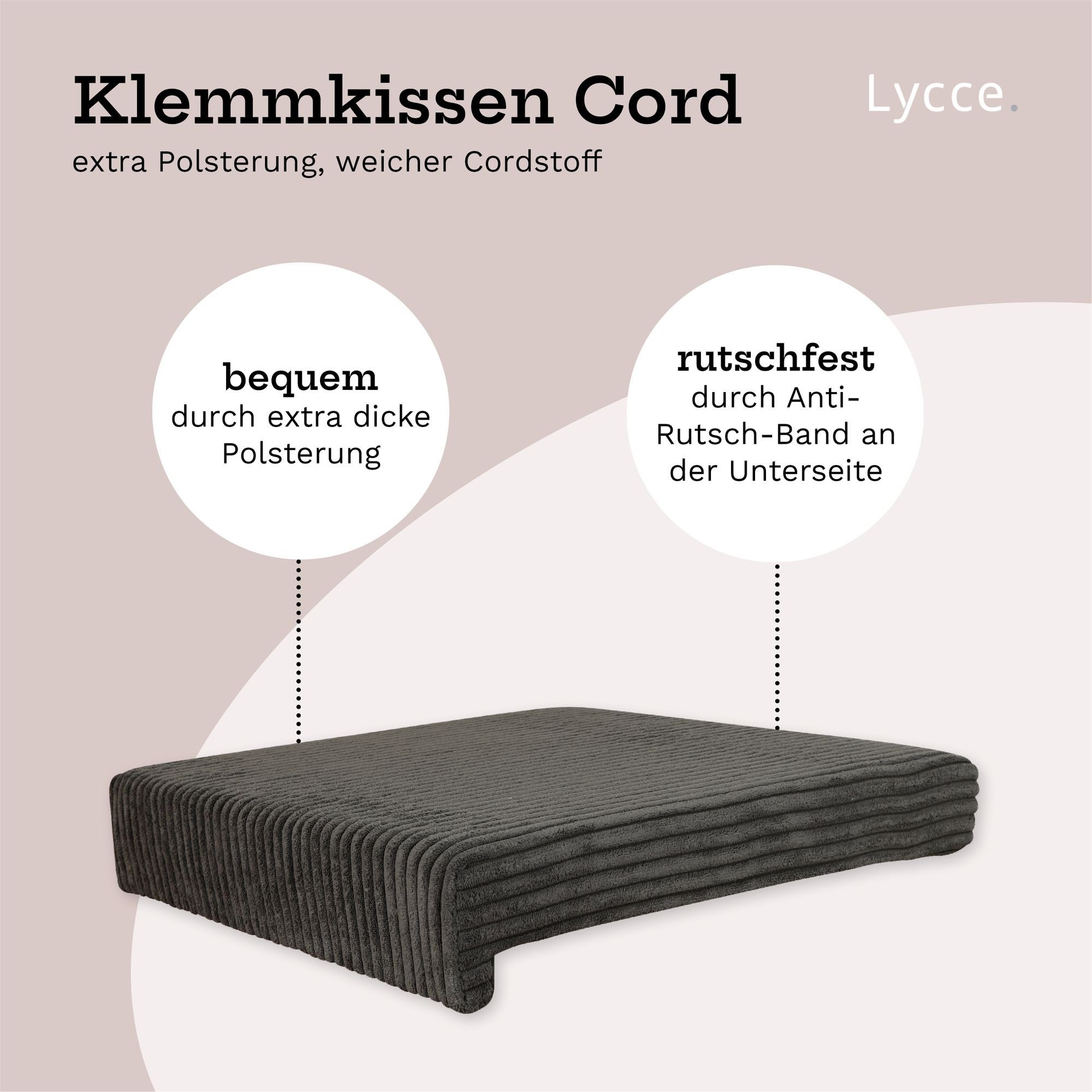 animal-design Bankauflage Klemmkissen 1 Leiste Cordstoff extra Polsterung, für Banktiefe ab 35cm