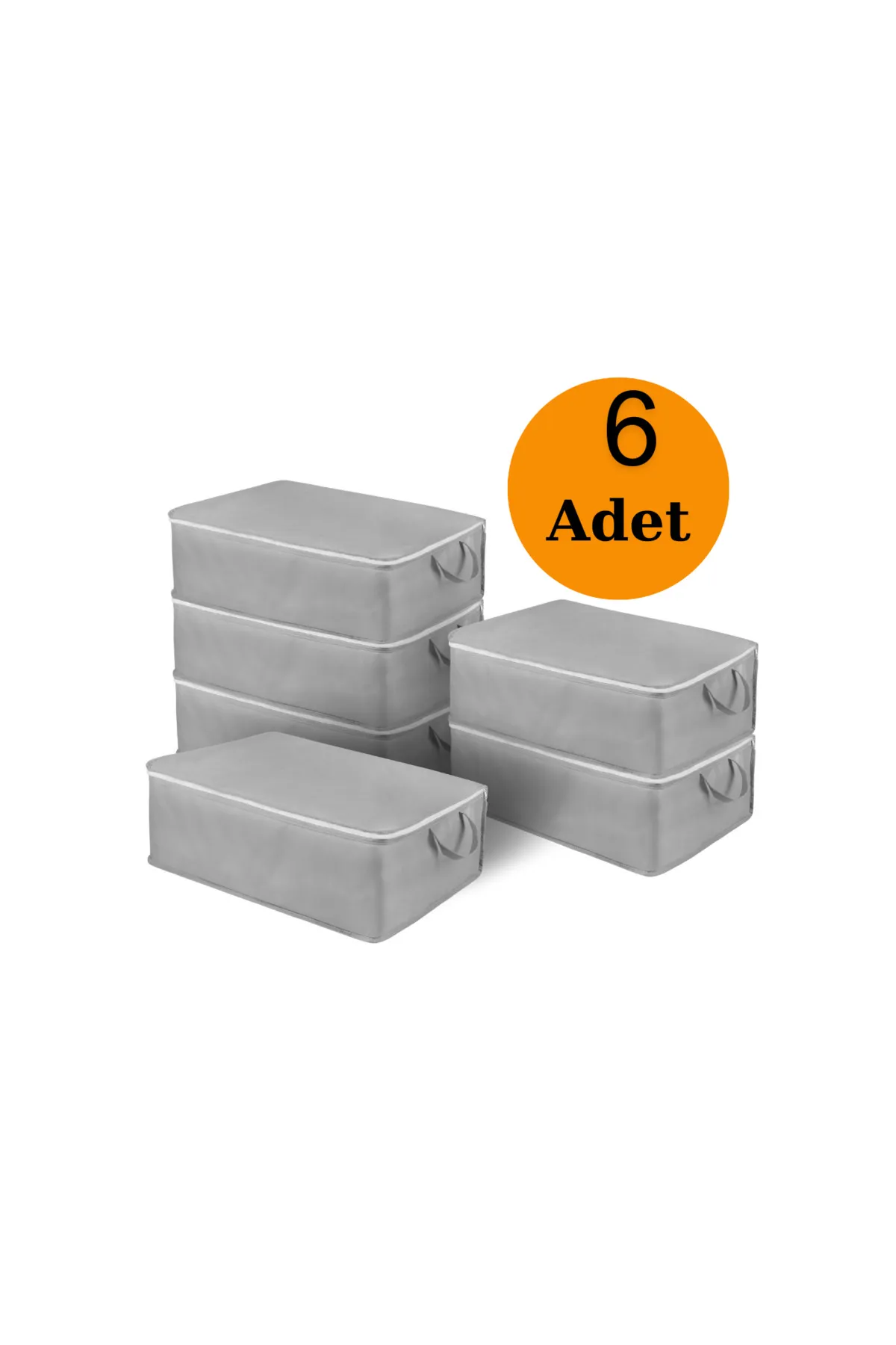 Formeya  Graues 6-teiliges Großbett - Mehrzweck-Aufbewahrung für unter den Lattenrost 64x45x22 cm