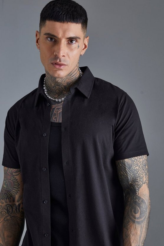 Tall langärmliges Jersey-Hemd