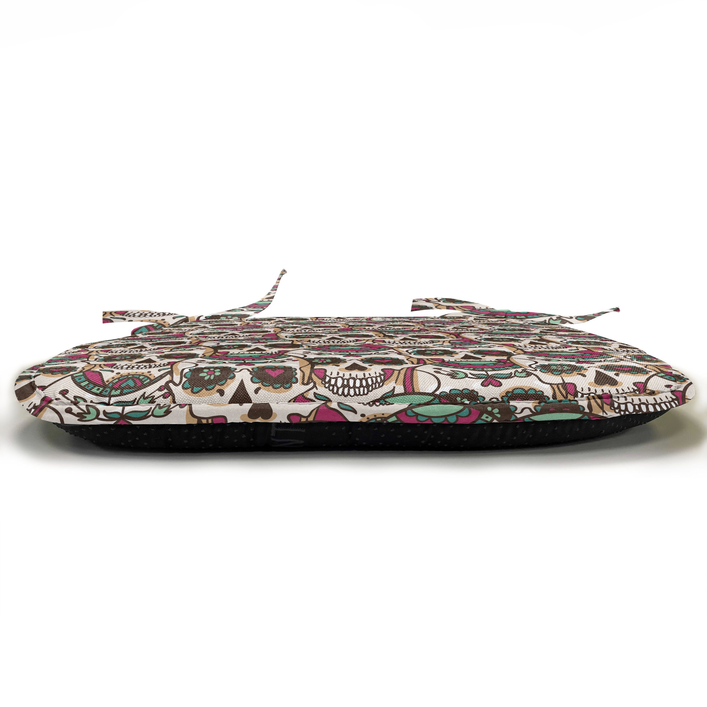 Abakuhaus Stuhlkissen Dekoratives wasserfestes Kissen mit Riemen für Küchensitze, Bunt Paisley-Blumenmuster