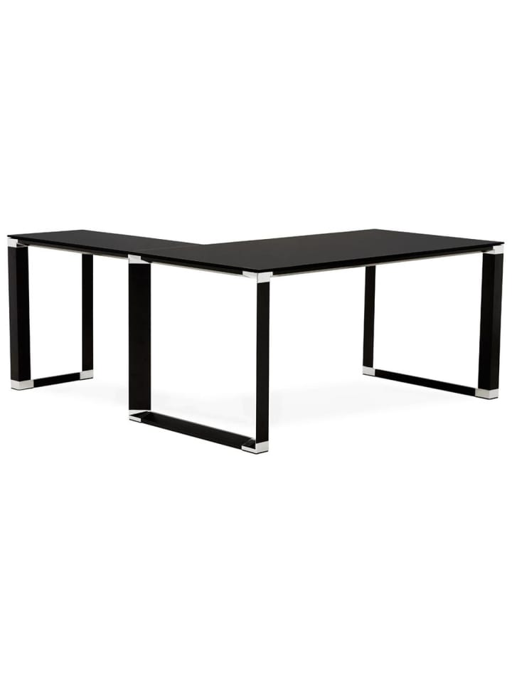 KADIMA DESIGN Eckschreibtisch Glas modern Winkelwahl, Bürotisch minimalistisch in Schwarz günstig kaufen