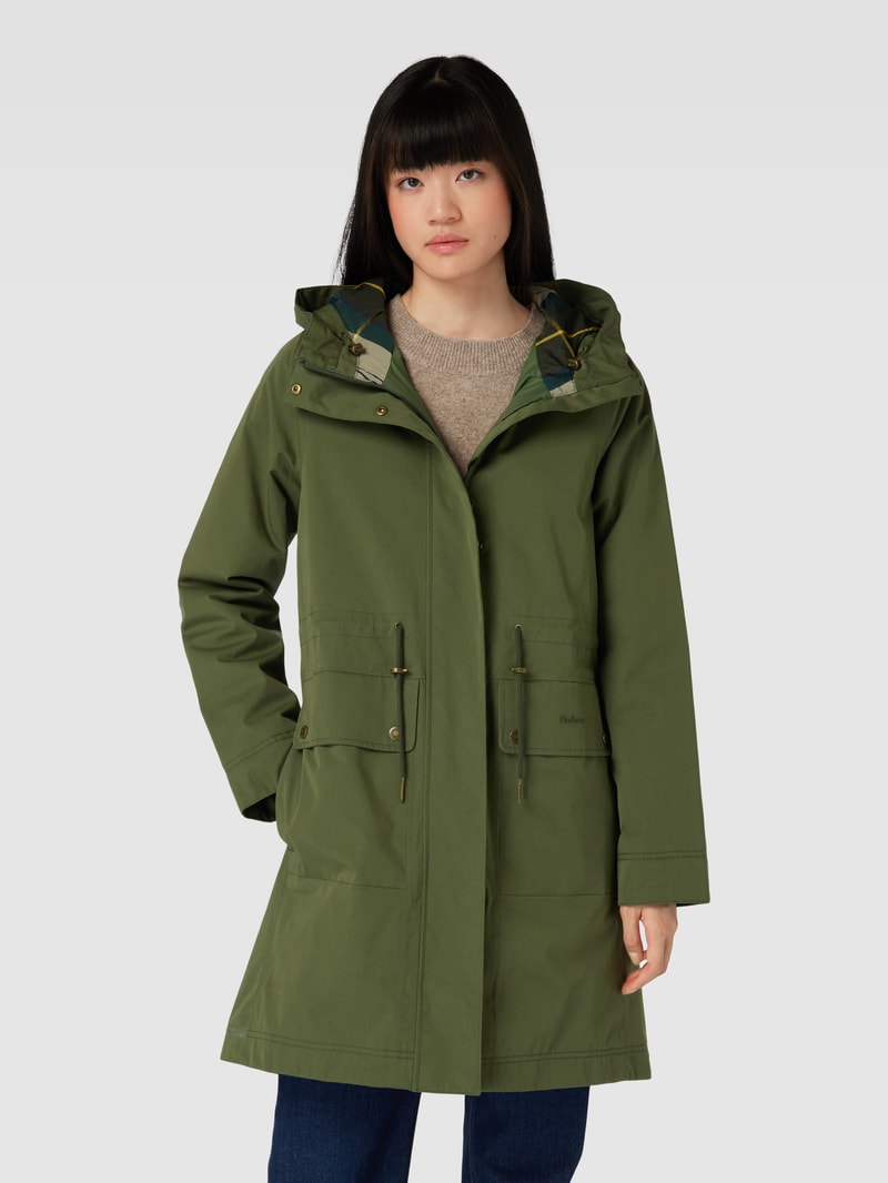 Jacke mit Kapuze Modell 'BOWLEES' in olivgrün
