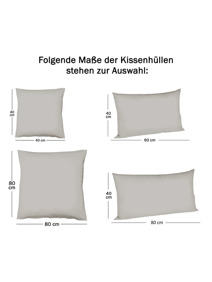 JACK 2er Set Renforcé Kissenhülle Kissenbezug in Grau günstig kaufen