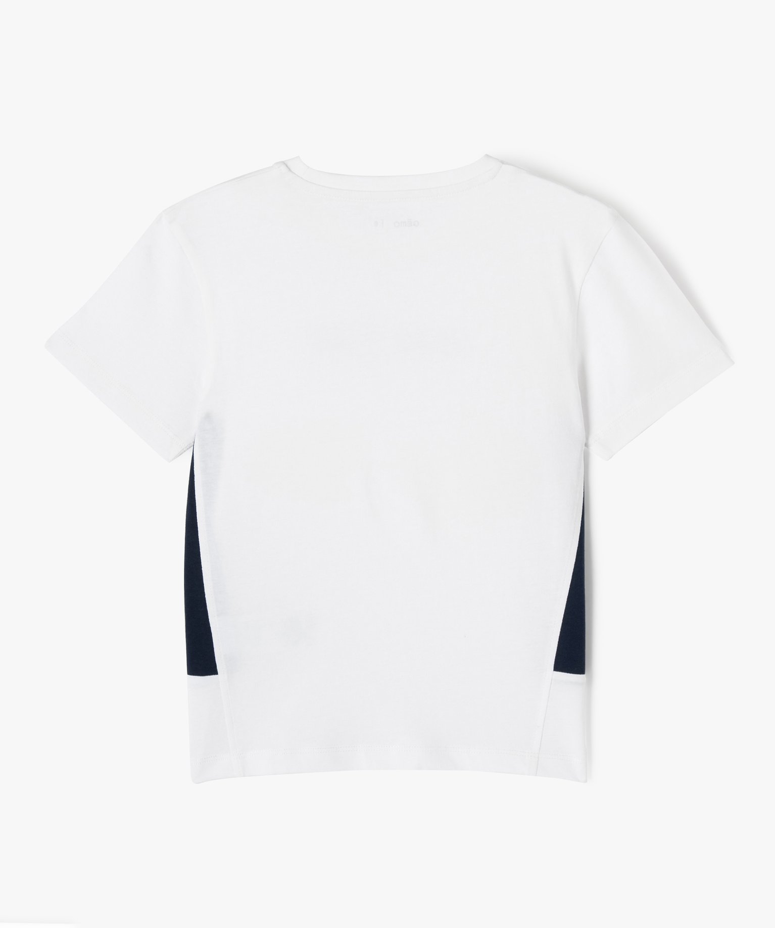 Tee-shirt droit à manches courtes et empiècements Garçon blanc | GEMO