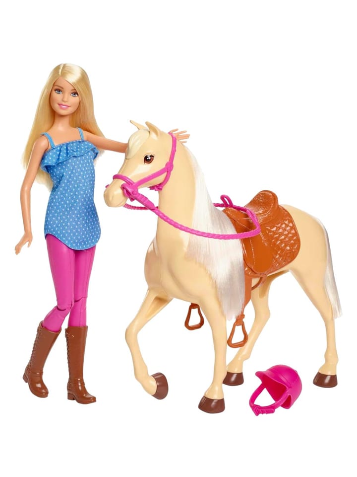 Barbie Reitspaß Spiel-Set | Mattel FXH13 | Puppe Barbie mit Pferd & Zubehör günstig kaufen onesize