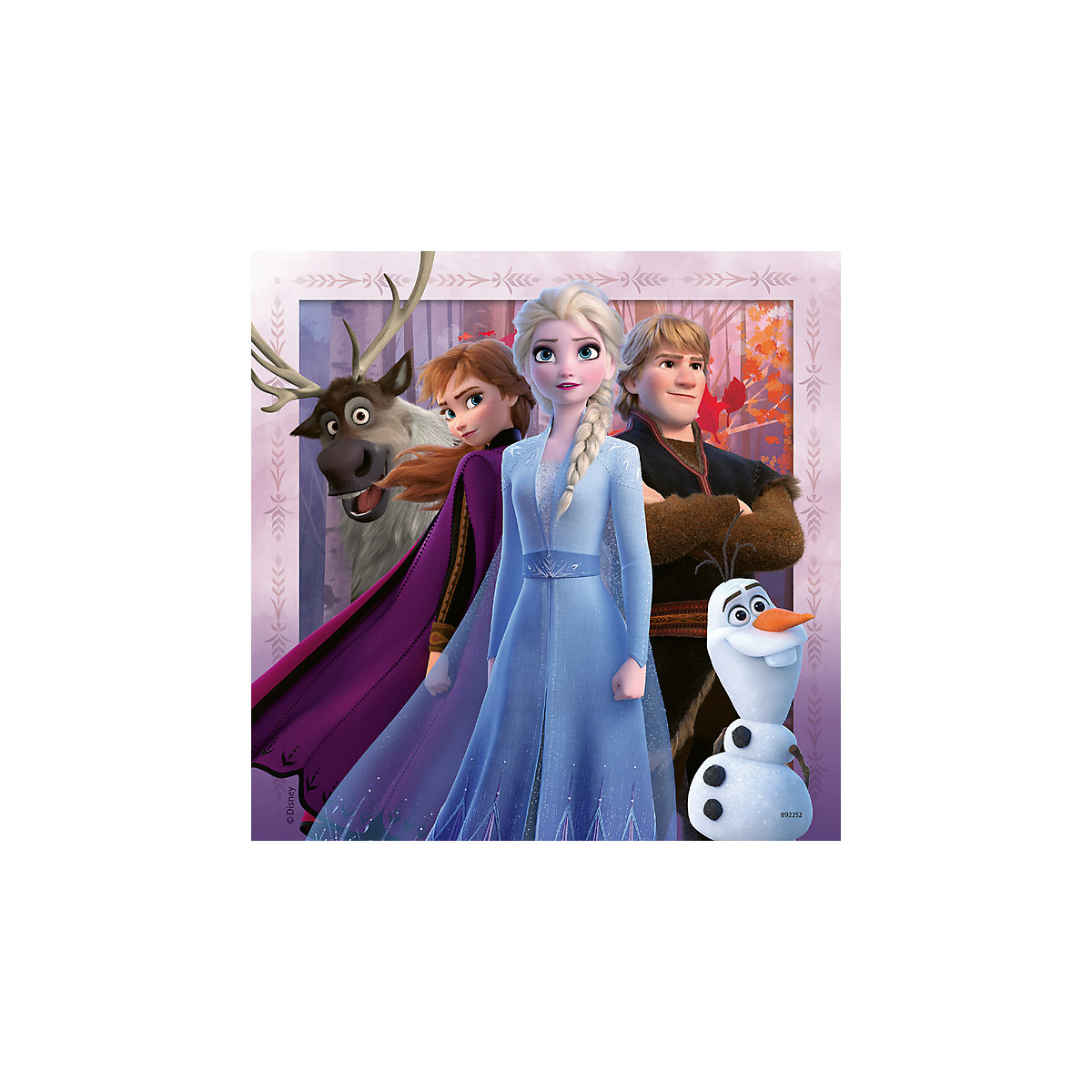 3er Set Puzzle, je 49 Teile, 21x21 cm, Frozen 2