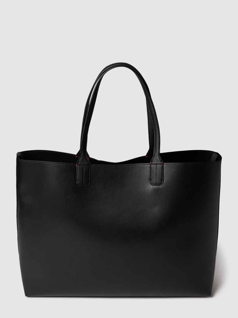 Shopper mit Label-Applikation Modell 'ICONIC' in schwarz