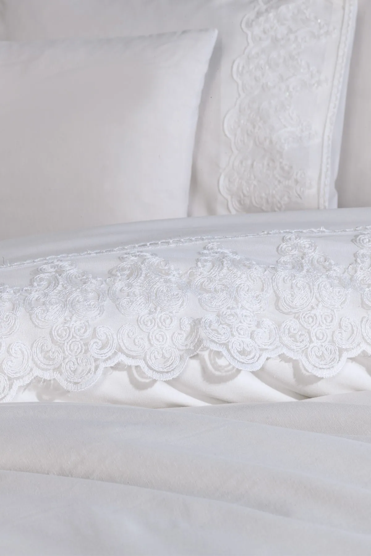 Çeyiz Diyarı  French Lace Legend Dowry Bettbezug-Set, Creme