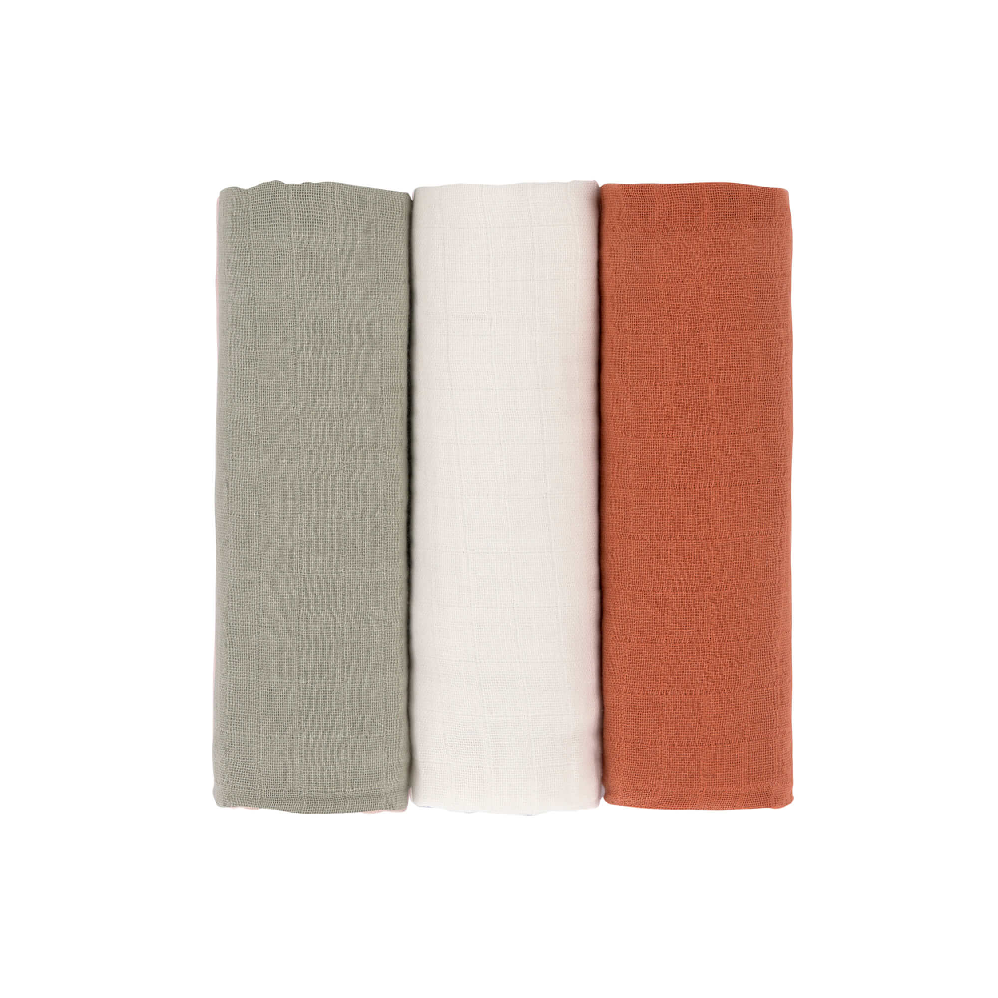 Mulltücher (3 Stk) - Swaddle & Burp Blanket L, Rust Olive Milky