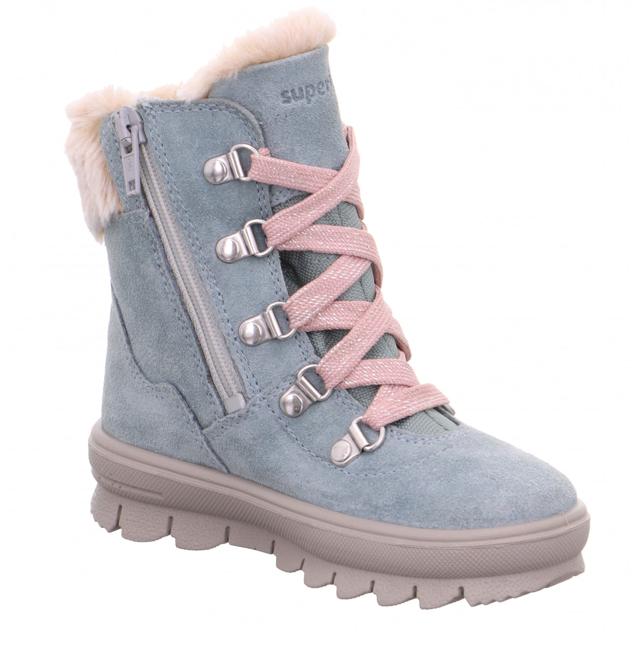 FLAVIA - Hellgrün/Rosa Boots mit Reißverschluss