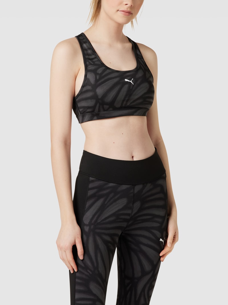 Bustier mit Label-Print in schwarz