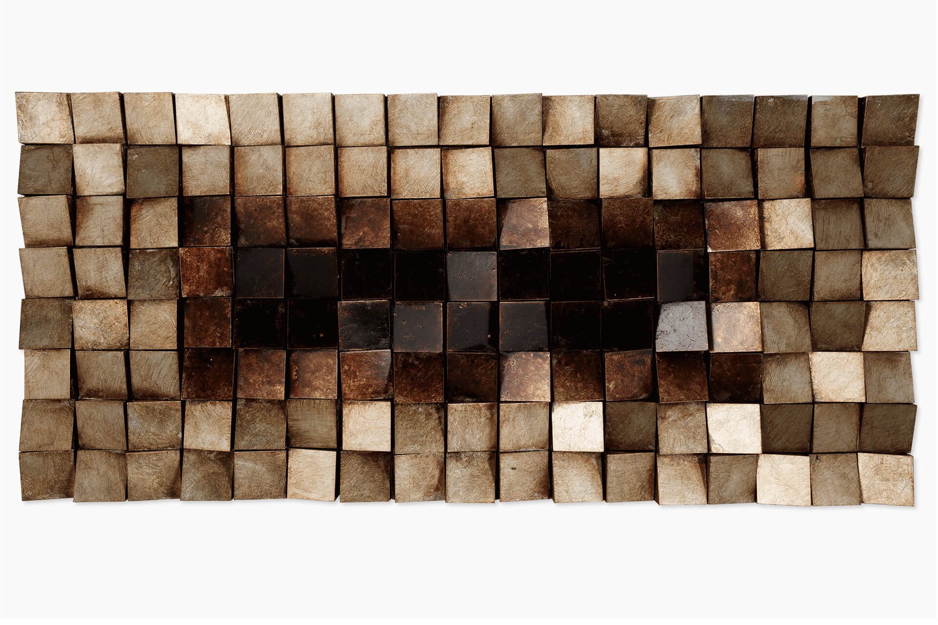 KUNSTLOFT Wandbild Lustrous Pixel, handgefertigtes Wandbild mit 3D Effekt
