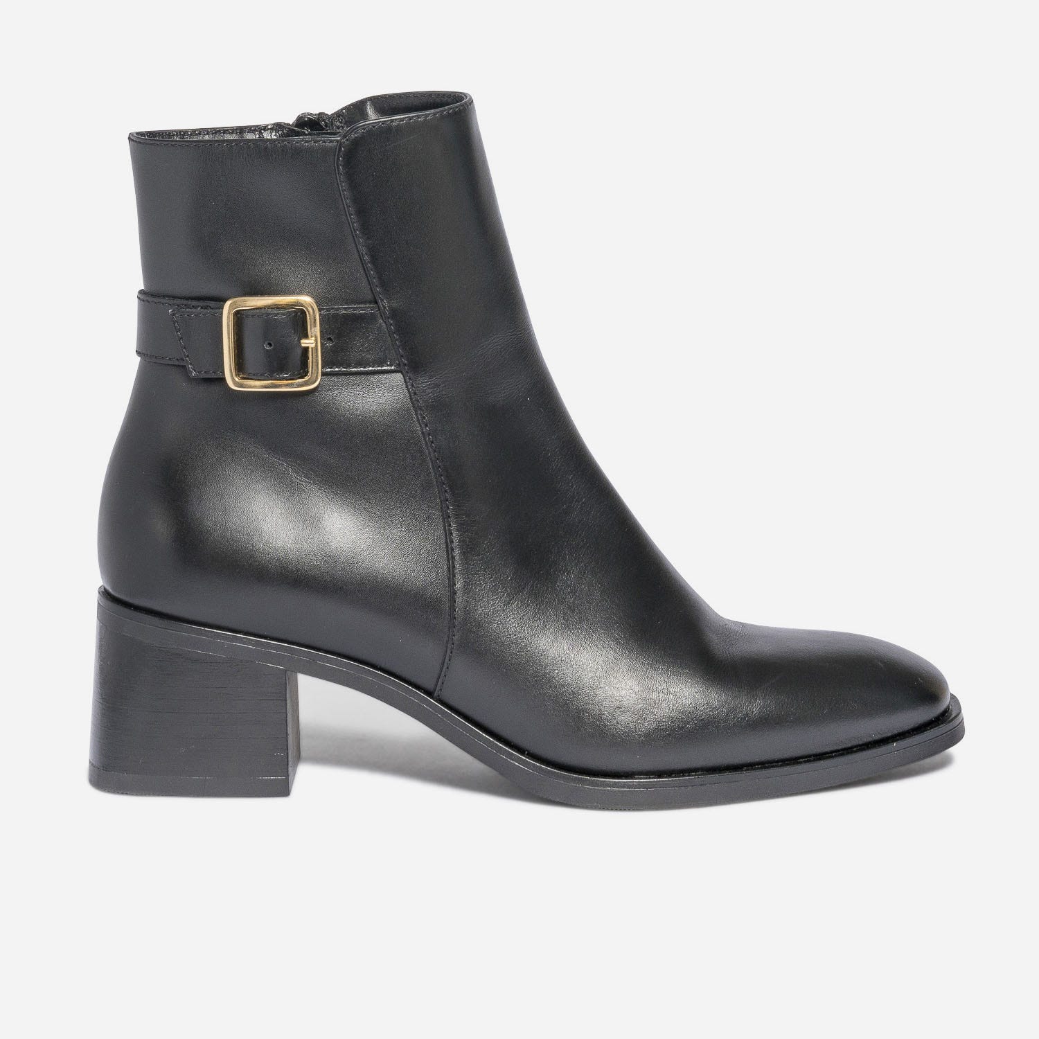 Boots noir en cuir à talon
