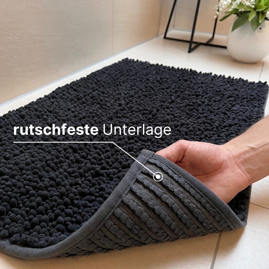 Badematte Badteppich rutschfeste Badematten, weicher und flauschiger Badteppich Novabad, rutschhemmend, beschichtet, Memory Schaum, trockene und schimmelresistente Badedecke, Memory Schaum, schnell trocknend, wasserabsoierend, fußbodenheizungsgeeigne