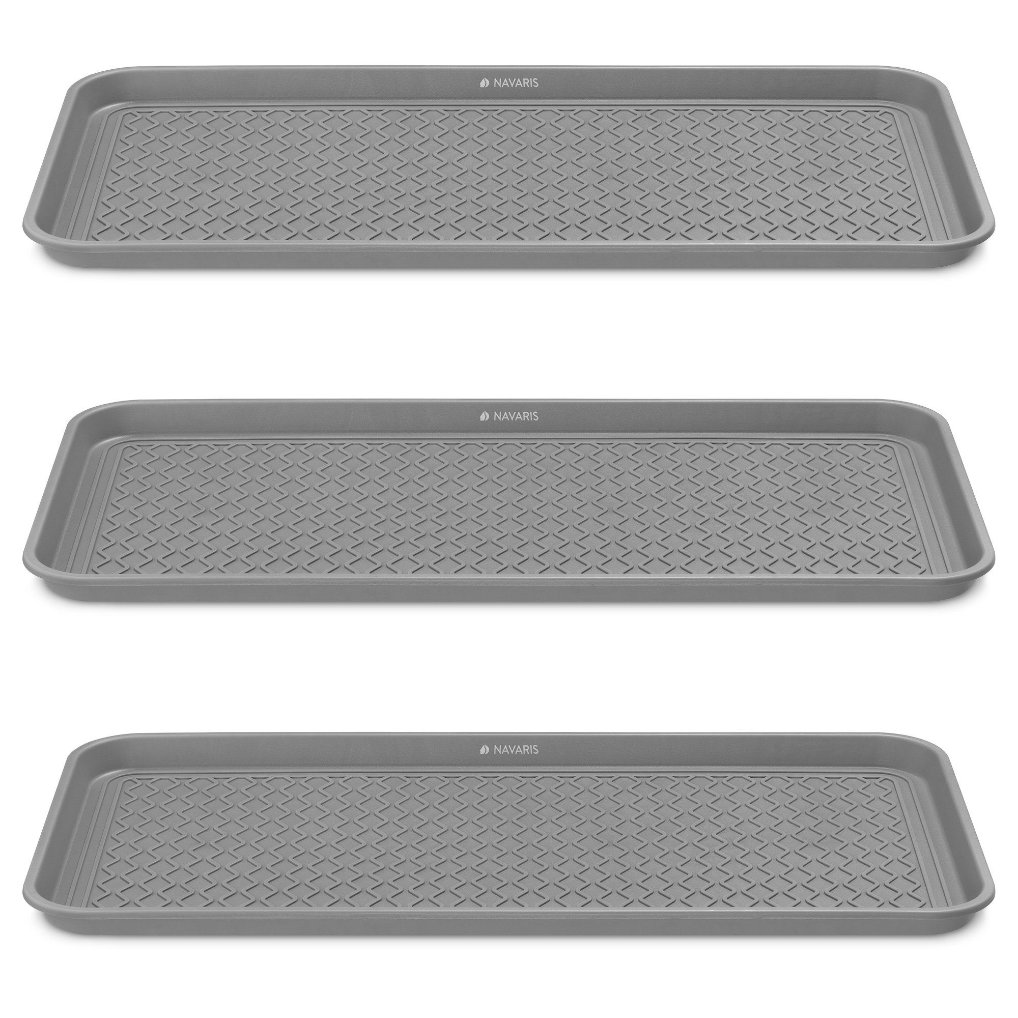 Navaris Schuhabtropfschale Schuhabtropfschale 3er Set mit erhöhtem Rand - Abtropfschale