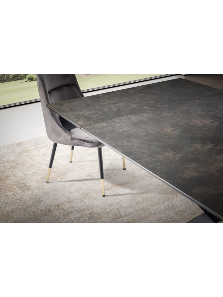 KADIMA DESIGN Esszimmertisch 180 - 260 cm Ausziehbar Keramik Glas , in Schwarz günstig kaufen onesize