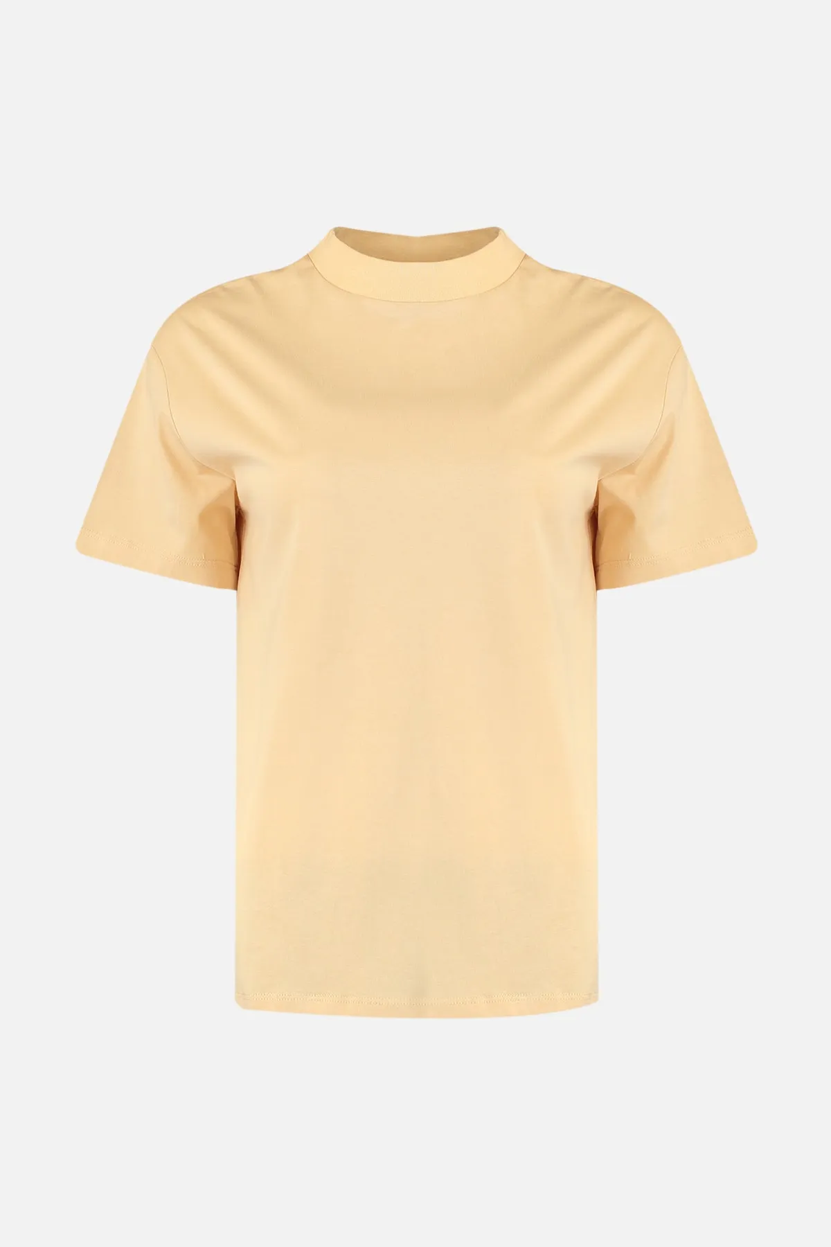 Trendyol Collection  Beige-Nerz, 2er-Pack Basic-Strick-T-Shirts aus 100 % Baumwolle mit hohem Kragen TWOSS20TS1500