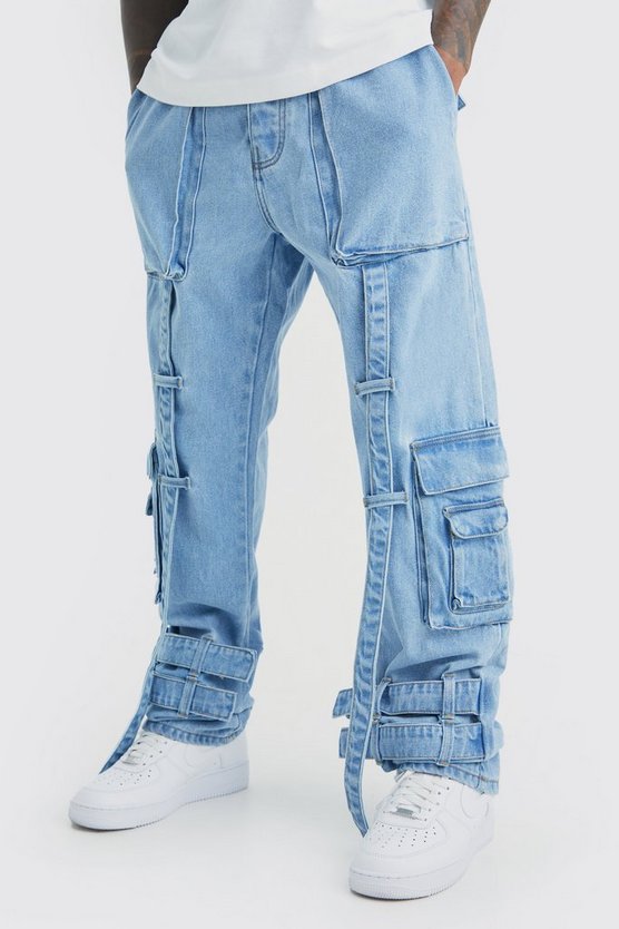 Lockere Cargo-Jeans mit elastischem Bund
