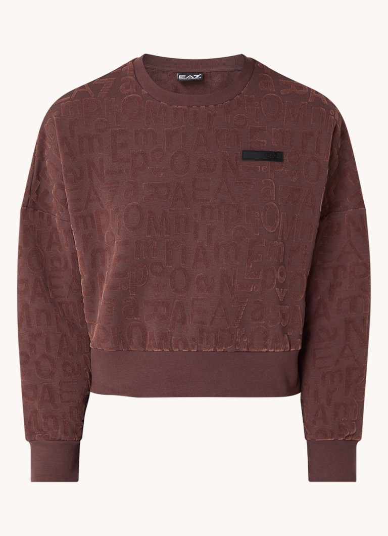 Κοντή μπλούζα Emporio Armani με τύπωμα λογότυπου flock