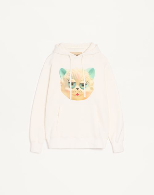 Moletom com capuz de algodão Valentino com estampa Le Chat De La Maison